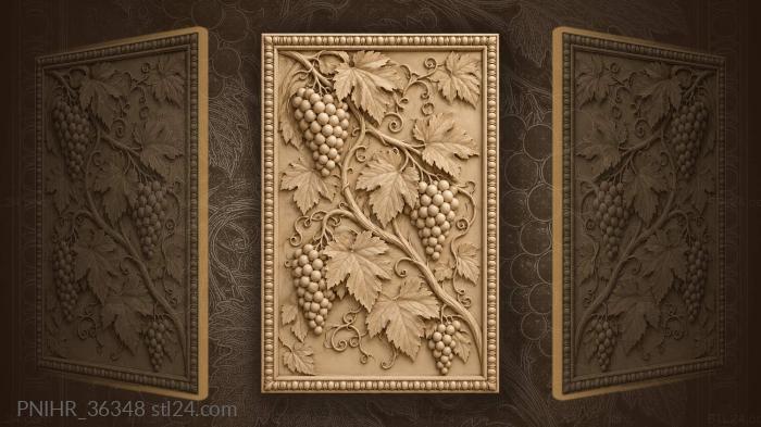 Twisting branch bearing several grape bunches 3d STL model