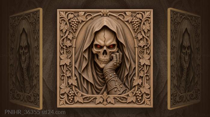 Hooded death presses a studded glove 3d STL model
