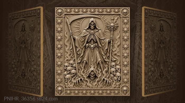 Reaper with skulls fiery depths 3d STL model