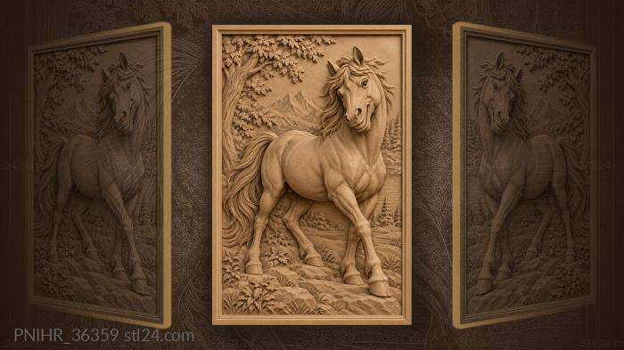 Playful horse with open mouth 3d STL model