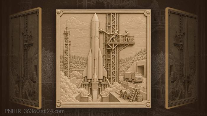 Support truck retreats as the rocket steams 3d STL model