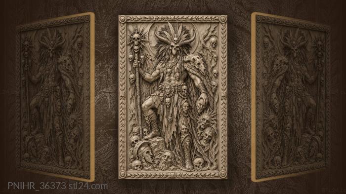 Horned god with skull adornments 3d STL model