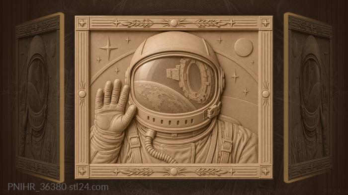 Space unfolds across the cosmonaut visor 3d STL model