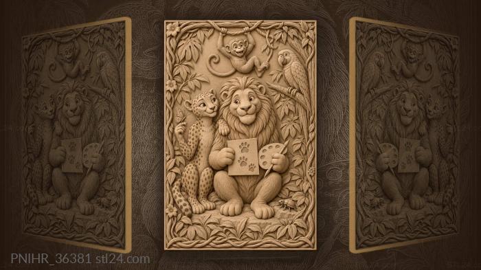 Animal artists creative fun scene 3d STL model