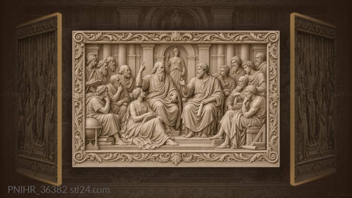 Plato aristotle philosophical debate scholars 3d STL model