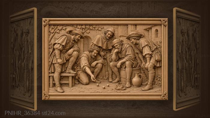 Lively crowd gesturing before a tall building 3d STL model