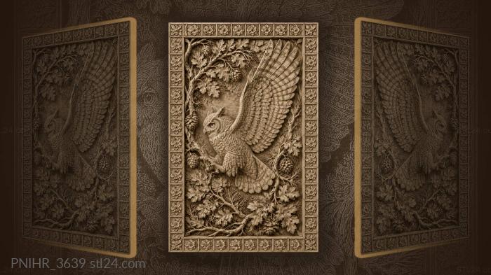 Outspread wings among cones and leaves 3d STL model