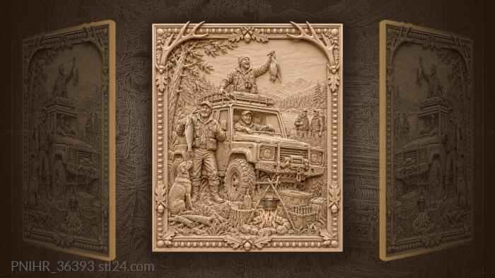 Hunters in rugged terrain adventure 3d STL model