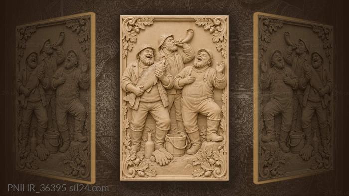 One blowing horn another singing loudly 3d STL model