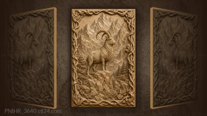 Mountain ibex majestic rocky landscape 3d STL model
