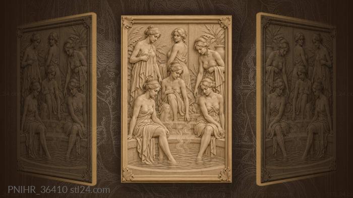 Bathers with towels on the pool edge 3d STL model