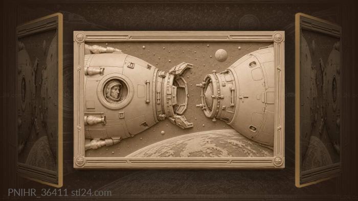 Spacecraft docking in close proximity 3d STL model