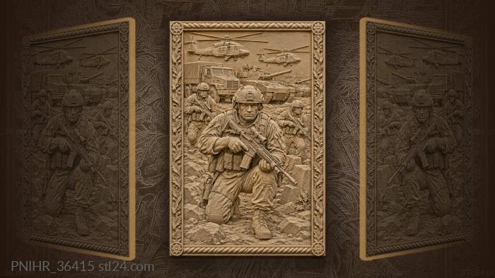Troops surge behind armored columns 3d STL model