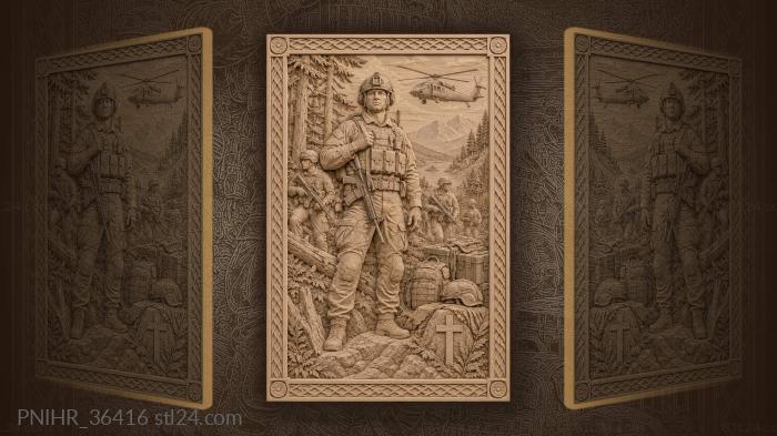 Gear and a cross at soldiers feet 3d STL model