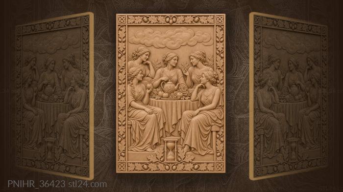 Fruit and an hourglass on the girls table 3d STL model