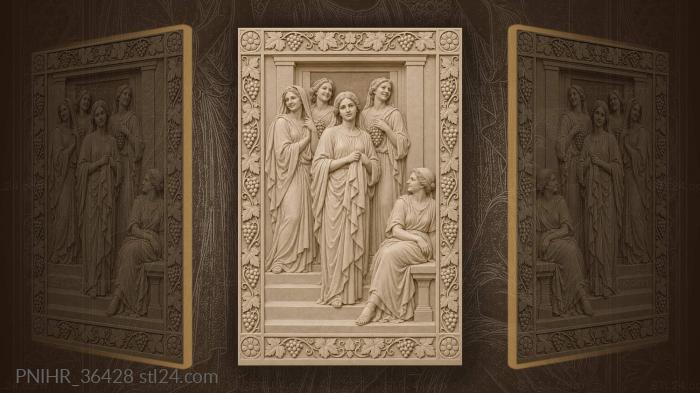 Robed women coming out of the doorway 3d STL model