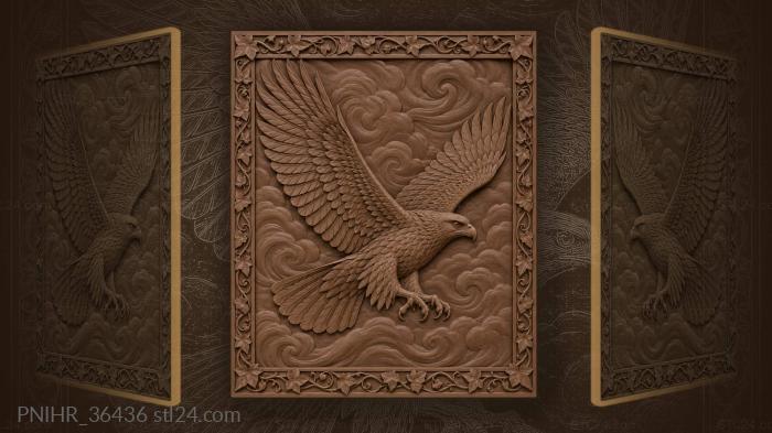 Hawk among ivy trails and mist 3d STL model