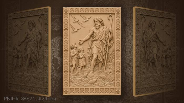Two small folk at the giant feet 3d STL model