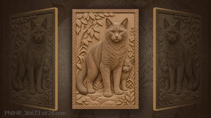 Alert black cats playful peek 3d STL model
