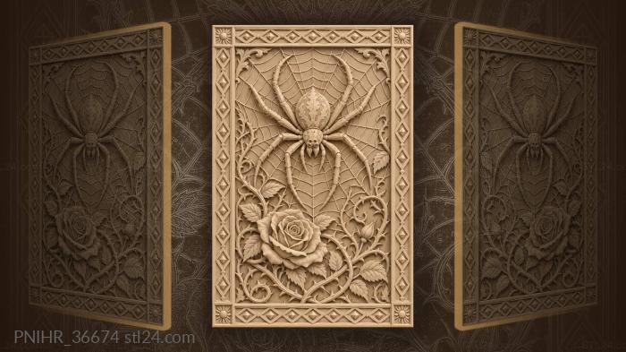 Rose blooming among the thorny vines 3d STL model