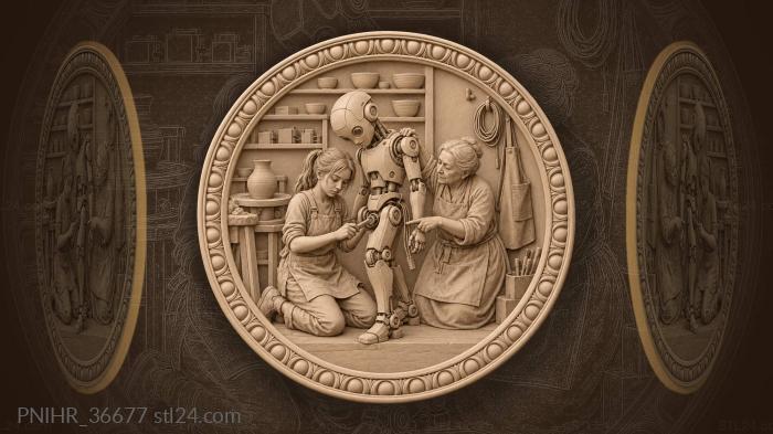 Potter steadies the machine during repairs 3d STL model