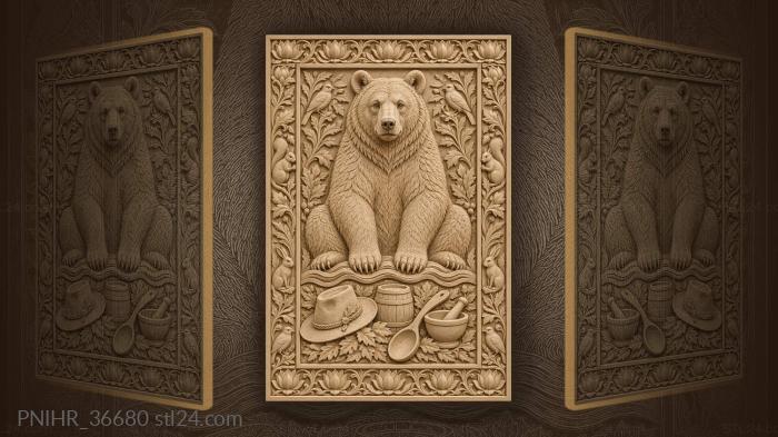 Mortar and barrel beneath the bear paws 3d STL model
