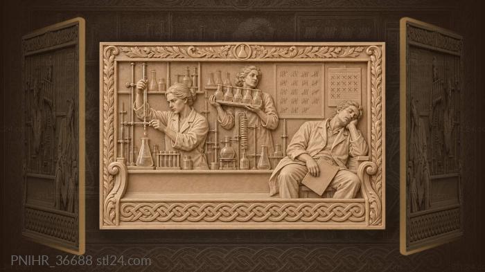 Scientists finish a long run in the laboratory 3d STL model