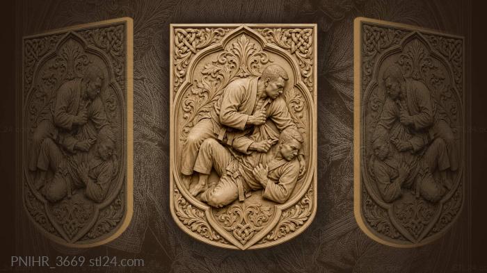 Fighter holding his rival by the gi 3d STL model