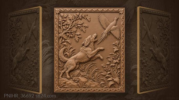 Beast snaps while the soaring bird escapes 3d STL model