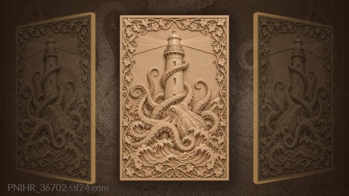 Tentacles reaching across the turbulent waves 3d STL model