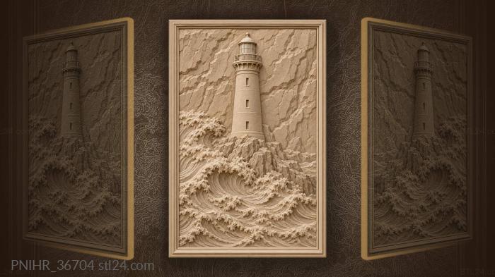 Surf breaking at the foot of tower 3d STL model
