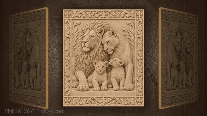 Two small cubs below the acanthus leaves 3d STL model