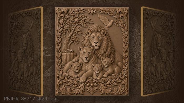 Dove above the tree and wrapped present 3d STL model