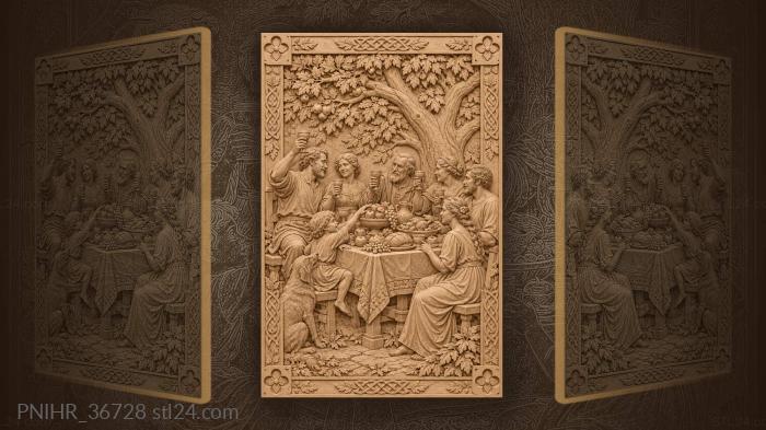 Child reaching for fruit at the feast 3d STL model