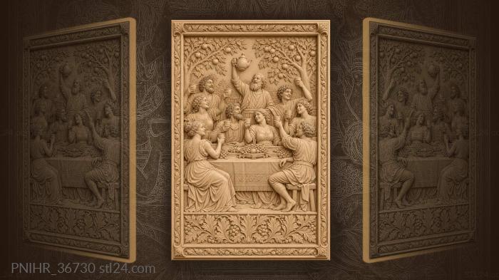 Cups raised at a table in orchard 3d STL model