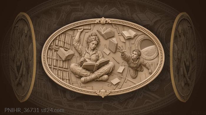 Librarian turns pages among the stars 3d STL model