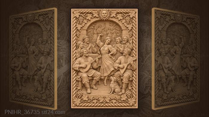 Lute and balalaika at the singing table 3d STL model