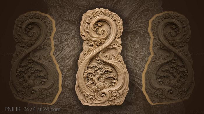 Flowing form with bonsai accents 3d STL model