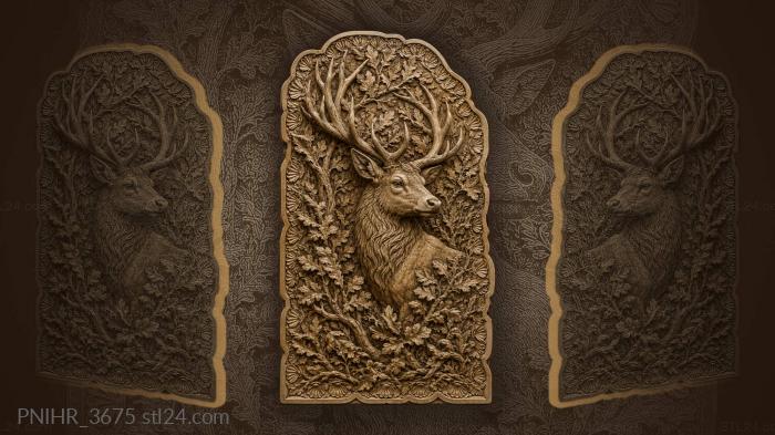 Antlers rising above tangled branches 3d STL model
