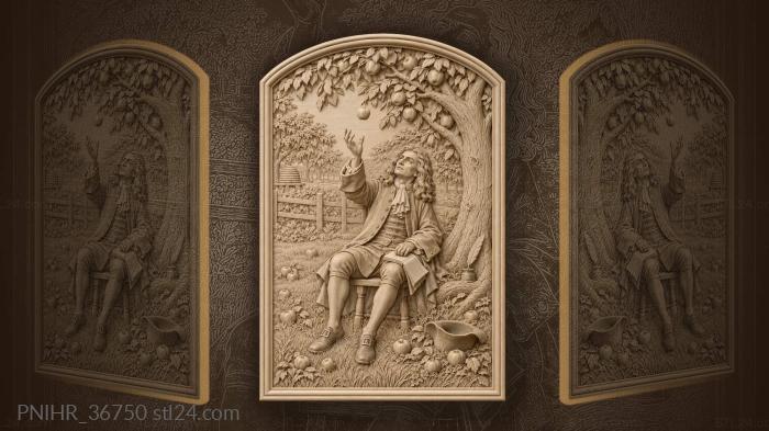 Newton’s apple inspiration thoughtful discovery 3d STL model