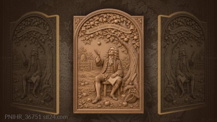 Newton’s apple inspiration thoughtful moment 3d STL model