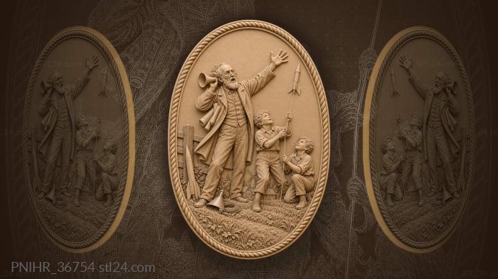 Tsiolkovsky helps the boys launch a rocket · Johannes Kepler 3d STL model