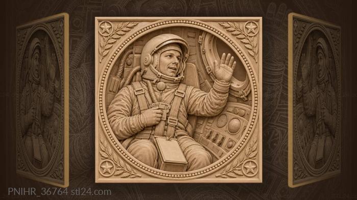 Gagarin’s final wave before launch 3d STL model