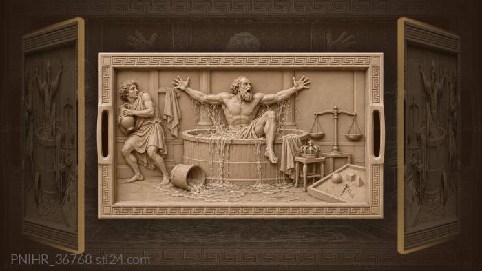 Archimedes eureka bath discovery moment 3d STL model