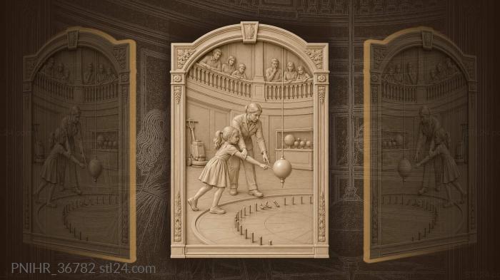 Pendulum swing museum curious girl 3d STL model