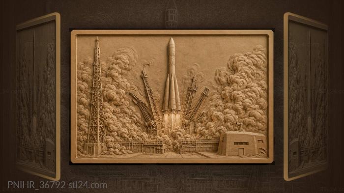 Rocket launch dynamic energy burst 3d STL model