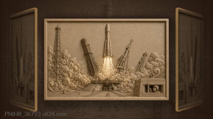 Rocket launch concrete apron exhaust 3d STL model