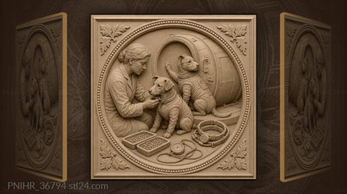 Canine cosmonauts preparing for flight 3d STL model