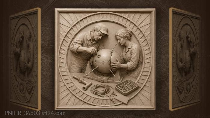 Assembly of future technology sphere 3d STL model