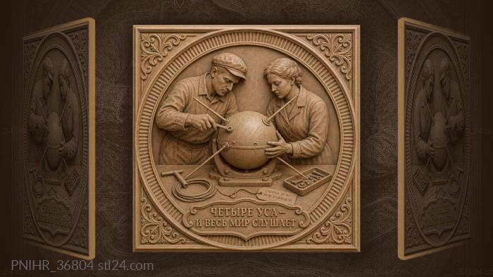 Assembly of the four-antenna sphere 3d STL model